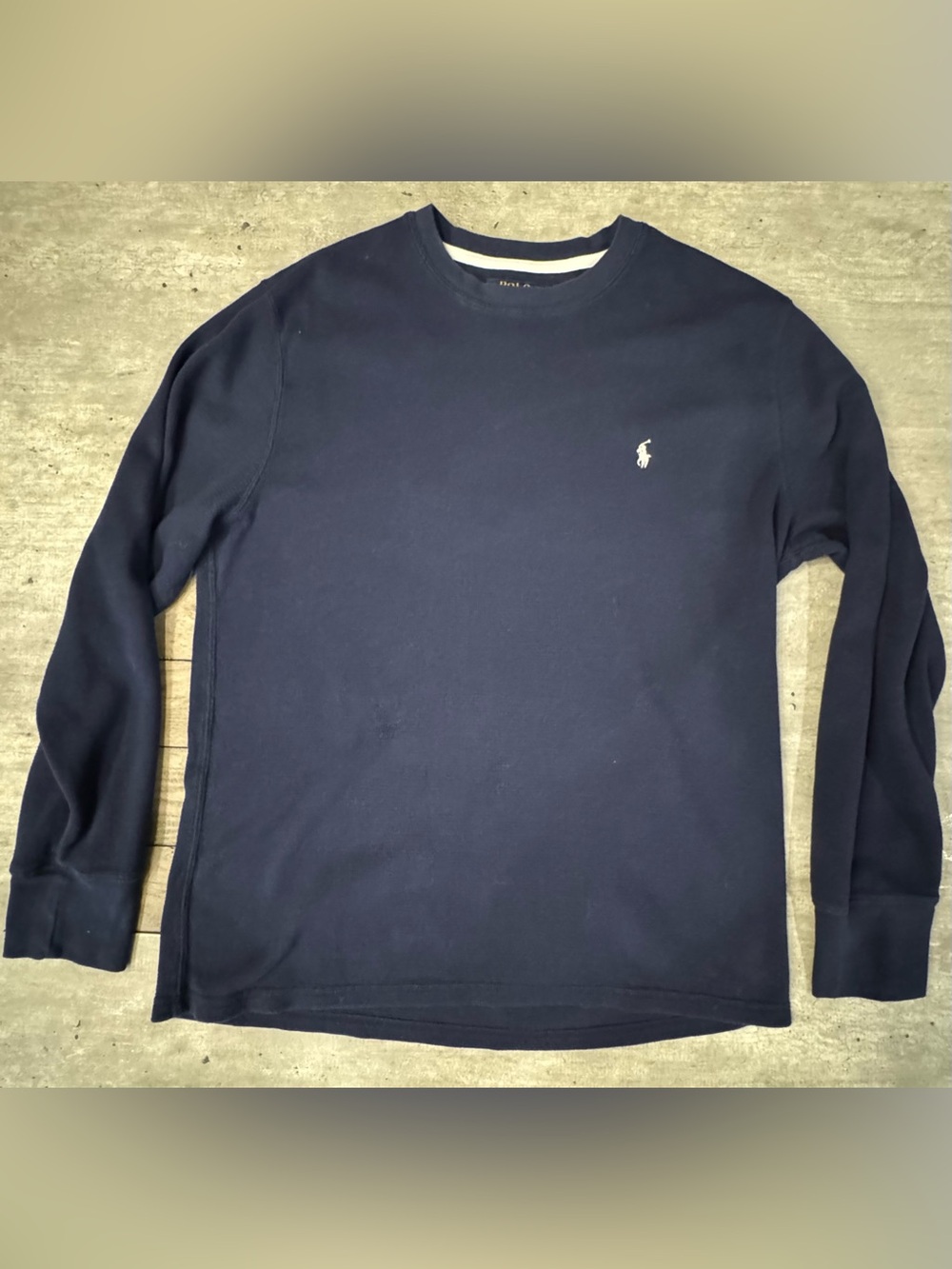 Polo Ralph Lauren Men’s XL Navy Thermal Waffle Knit Long Sleeve Shirt Pony Logo